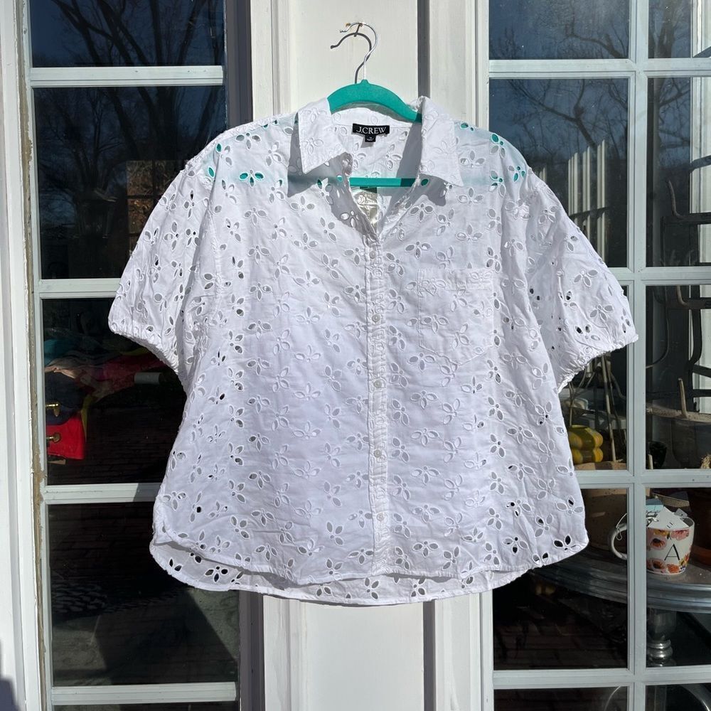 J Crew Spring Garden Eyelet Top NWT - Picture 5 of 11